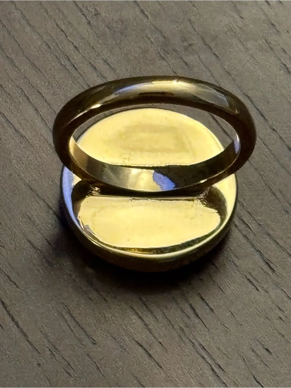 Tory Burch Gold-plated Ring with Deep Blue cover Logo.